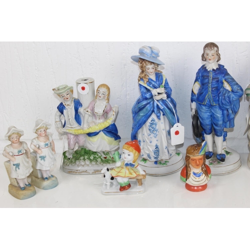 1808 - Qty of Continental pottery and porcelain figures