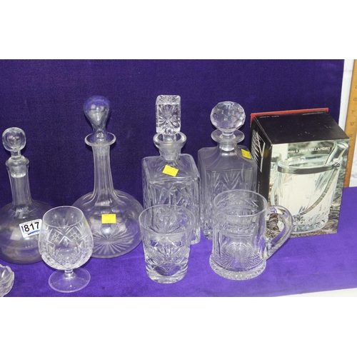 1817 - Qty of assorted glassware to inc decanters