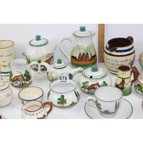 1876 - A large qty of Torquay Mottoware pottery by various potteries