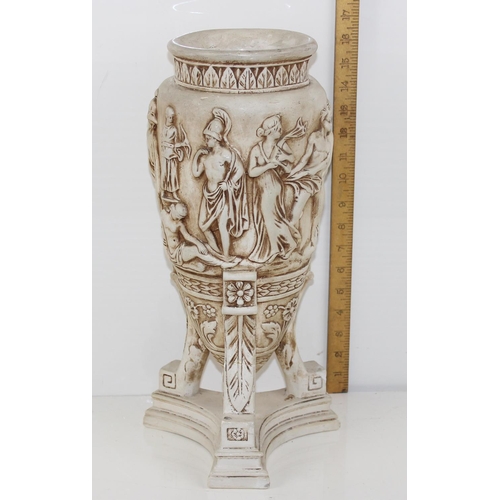 1879 - An unusual large classical style plaster vase decorated with figures