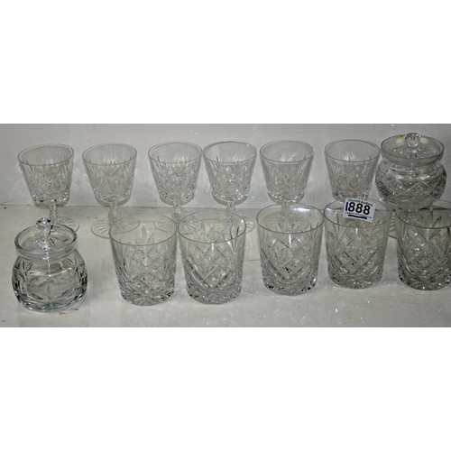 1888 - Qty of assorted glassware to inc Crystal