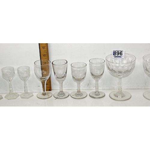 1896 - Qty of antique and later glassware