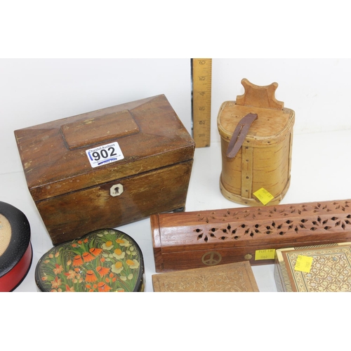 1902 - Qty of assorted antique and later boxes to inc a tea caddy