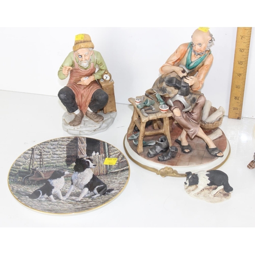 1937 - Qty of assorted items to inc Parian style figures and Wade Tortoises