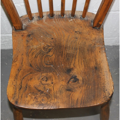 3 - An antique Elm seated hoop back kitchen chair