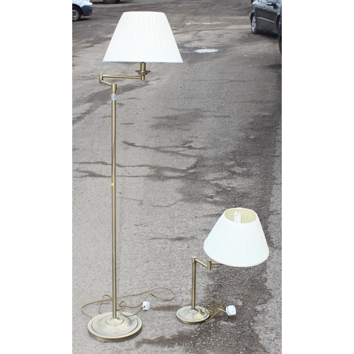 320 - Standard lamp and a table lamp of similar design