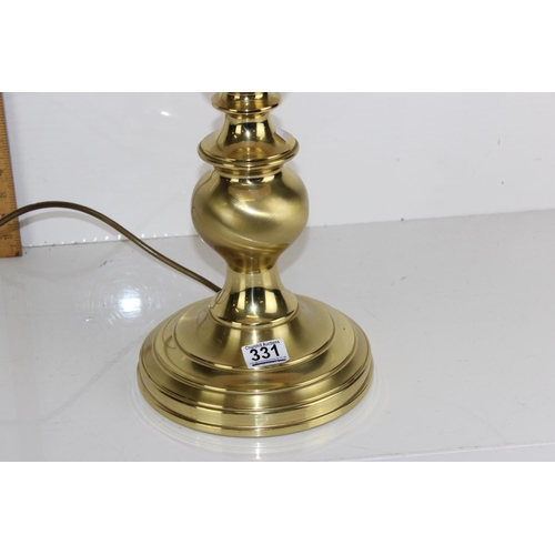 331 - Large brass lamp and shade