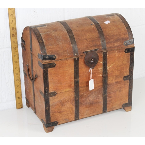 363 - A wooden and metal bound wine box