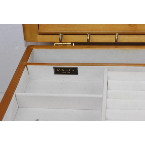 388 - A good quality Mele & Co wooden jewellery box