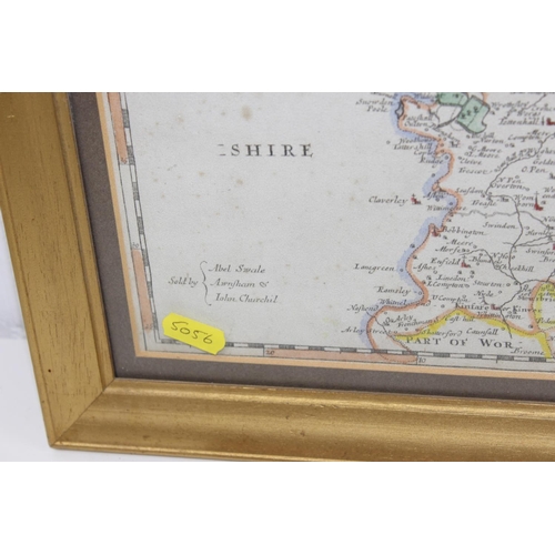 401 - An 18th century Robert Morden map of Staffordshire with hand-coloured details