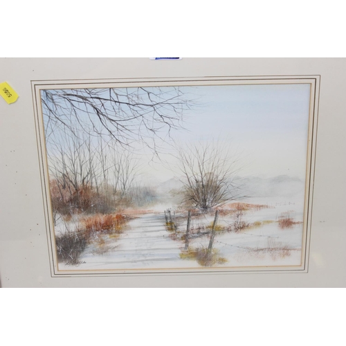 404 - Ken Messer (1931-2018) - Original watercolour entitled River walk near Abingdon Lock (winter)