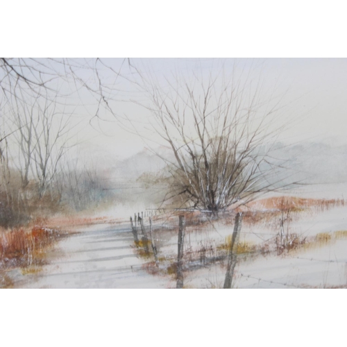 404 - Ken Messer (1931-2018) - Original watercolour entitled River walk near Abingdon Lock (winter)