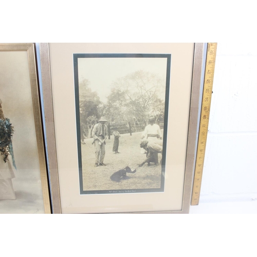 418 - 2 early 20th century framed photographs of scenes from India and a coloured photograph of an Edwardi... 