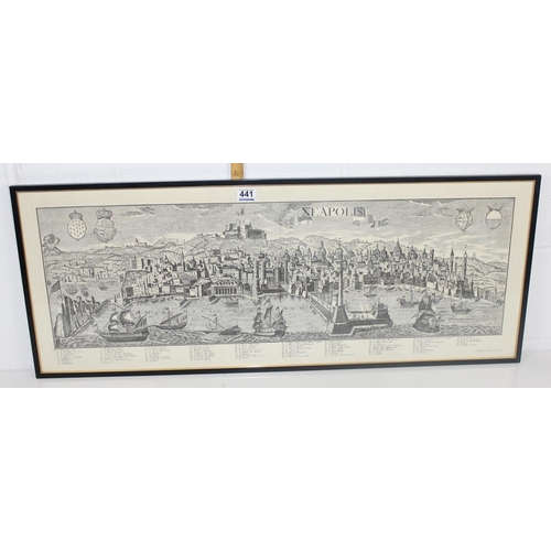 441 - After Georg Balthasar Probst (1673-1748) - large print of Neapolis (Naples) in frame