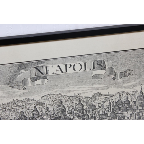 441 - After Georg Balthasar Probst (1673-1748) - large print of Neapolis (Naples) in frame