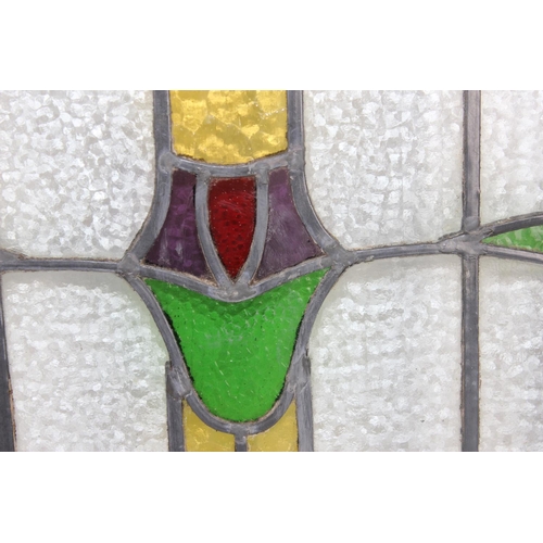 443 - A vintage Art Nouveau style leaded stained glass window light