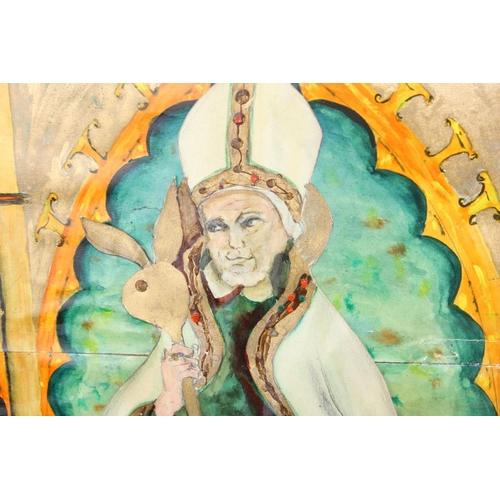 448 - An unusual mixed media picture of the Pope and scantily clad ladies