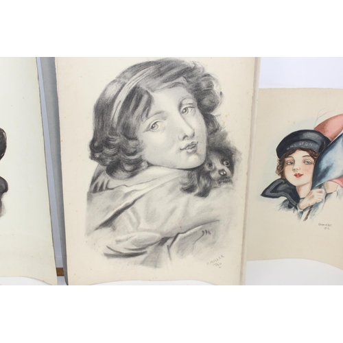 456 - Olive Miller (XX) - A qty of watercolour and pencil studies of various subjects