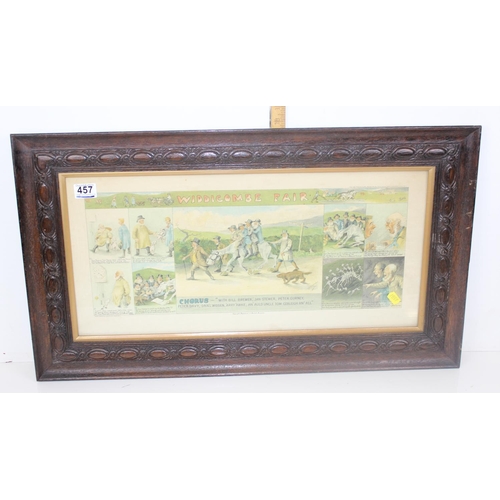 457 - 2 vintage framed Widdecombe Fair prints