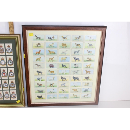 488 - 3 vintage pictures - 2 framed cigarette card displays and a vintage religious print