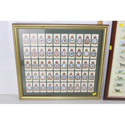 488 - 3 vintage pictures - 2 framed cigarette card displays and a vintage religious print