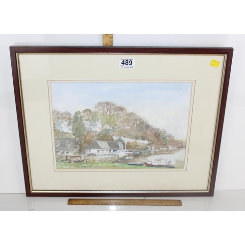 489 - 3 watercolour paintings to inc Irish and Devon scenes