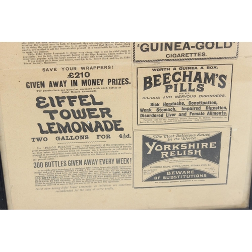 495 - Antique framed advertising picture 1899