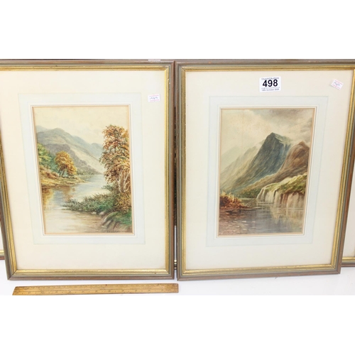 498 - 5 antique watercolours of woodland and river scenes signed Vallance