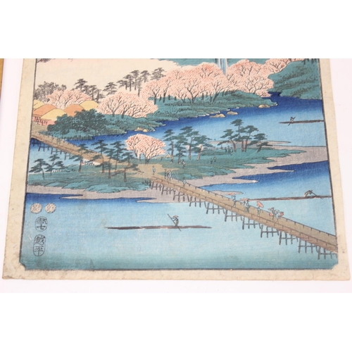 503 - Ando Hiroshige (Japanese, 1797-1858) - Woodblock print of some age with Japanese text verso