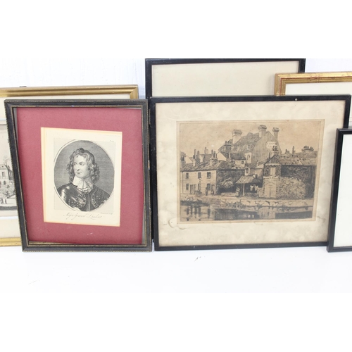 507 - Assorted antique prints and engravings