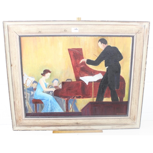 509 - Oil on board by J.W.A. Chorley entitled Concerto - Civil Service Art club