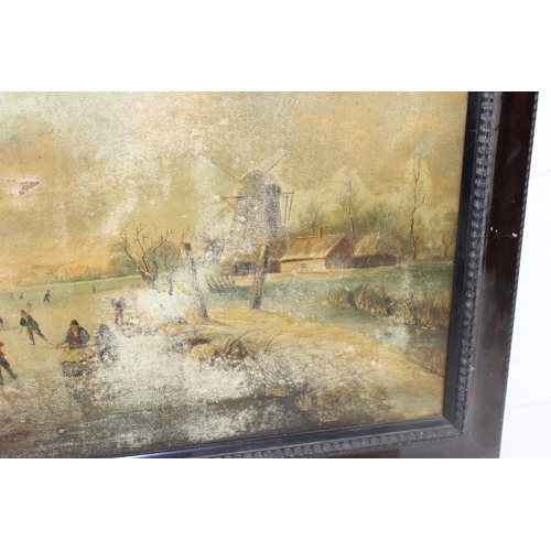 511 - Dutch School (19th Century) Oil on Canvas depicting a winter scene - seemingly unsigned and likely 1... 