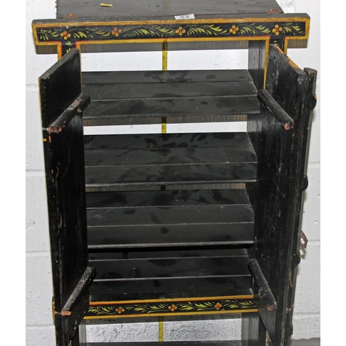 53 - An Indian painted 2 door cupboard of some age with polychrome decoration