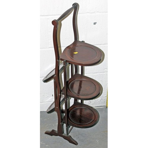 58 - 2 wooden folding cake stands