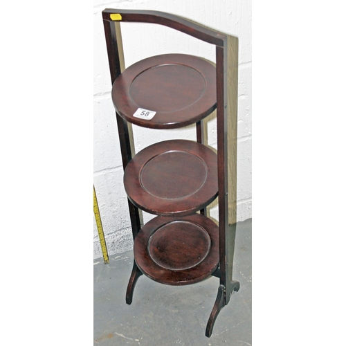 58 - 2 wooden folding cake stands