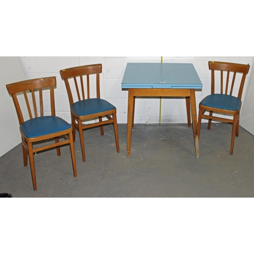 69 - Retro Formica topped dining table and 3 chairs