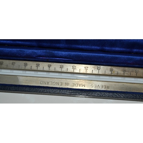 752 - A Reeves steel thermometer in leather case