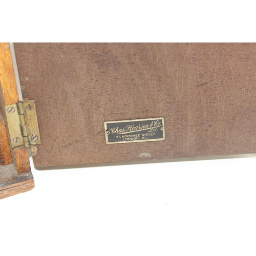 758 - A Hearson of London brass monocular microscope in wooden case