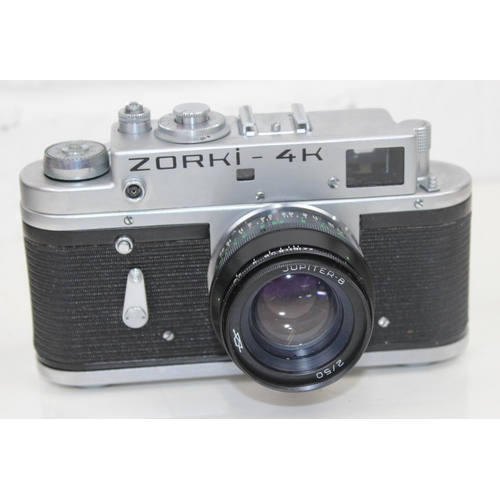 776 - A vintage Zorki 4k Russian camera with Jupiter 8 lens and case