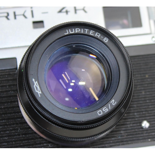 776 - A vintage Zorki 4k Russian camera with Jupiter 8 lens and case