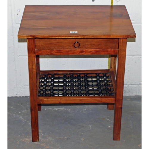 82 - Indian hardwood table with iron details