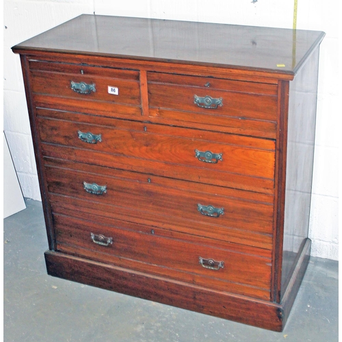 86 - An antique 2 over 3 chest of drawers