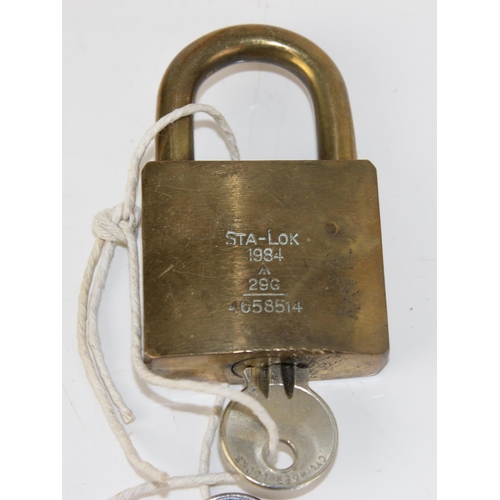 882 - 4 padlocks with keys to inc Military