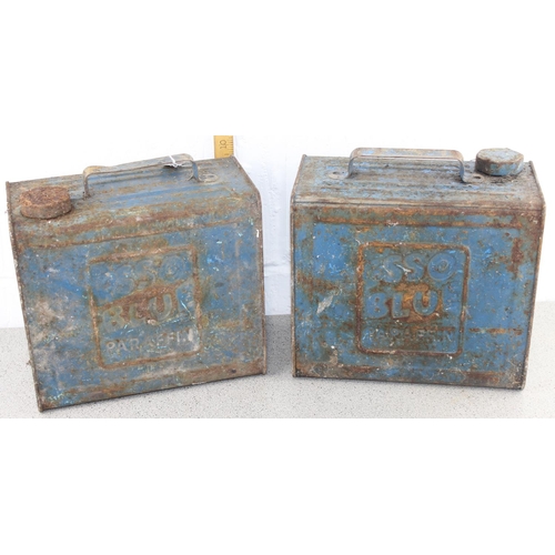 892 - 2 vintage Esso Blue fuel cans