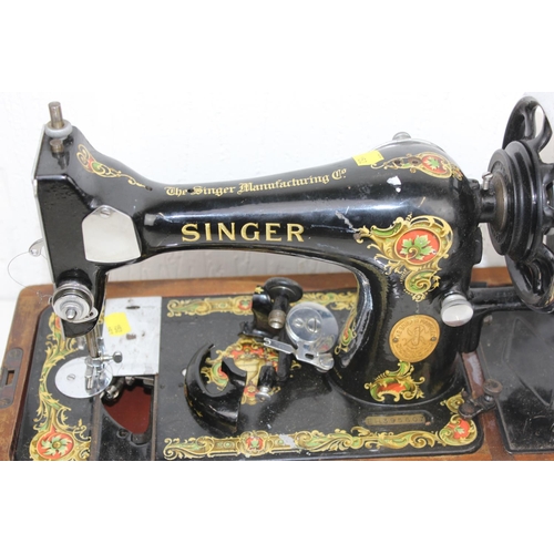 896 - 2 sewing machines - Singer and a rare Seam Maker with paperwork etc