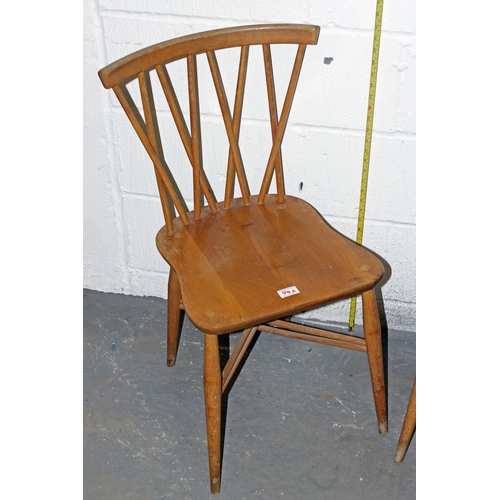 94a - A pair of Blonde Ercol Candlestick Chiltern dining chairs with Elm seats