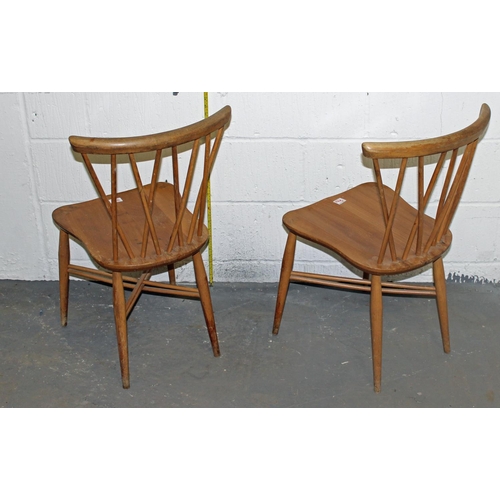 94a - A pair of Blonde Ercol Candlestick Chiltern dining chairs with Elm seats