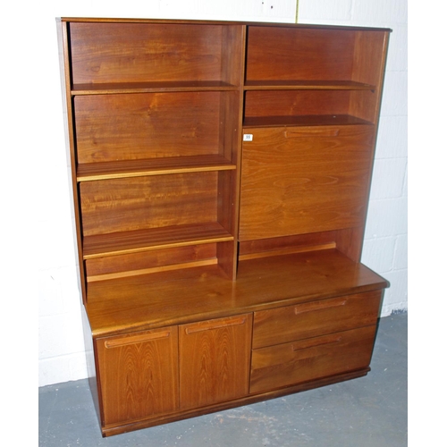 99 - A large retro display or wall cabinet in the manner of G-Plan