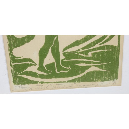 516 - Suzanne Bards (XX) - A trio of Linocut prints entitled 