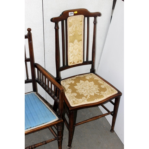 172 - 2 antique bedroom chairs